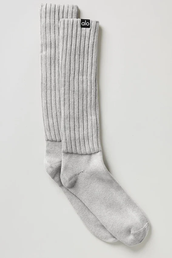 Unisex Washed Scrunch Strumpor – Hazy Grey Wash