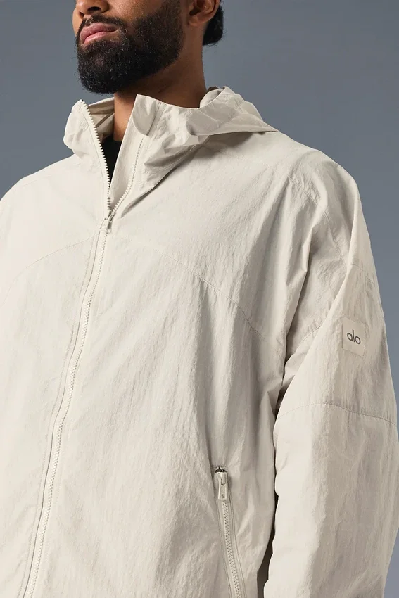 Vantage Nylon Ripstop-träningsjacka – benvit