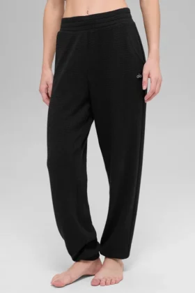 Waffle Weekend Escape Jogger – Svart