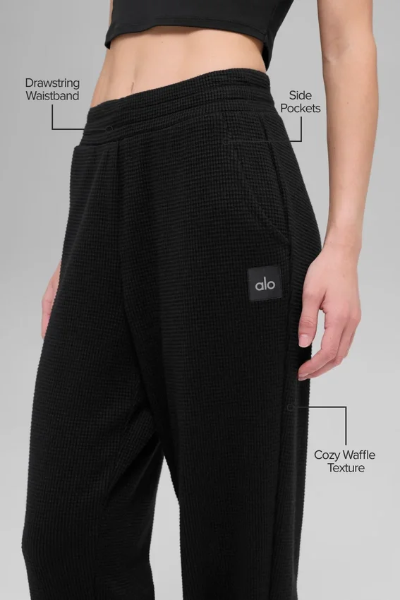 Waffle Weekend Escape Jogger – Svart