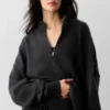 Wool Cashmere New Class 1/4 Zip-tröja – Svart