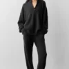 Wool Cashmere New Class 1/4 Zip-tröja – Svart