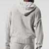 Wool Cashmere New Class Full Zip Huvtröja – Pearl Grey Heather