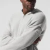 Wool Cashmere New Class Full Zip Huvtröja – Pearl Grey Heather