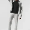 Wool Cashmere New Class Full Zip Huvtröja – Pearl Grey Heather