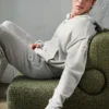 Wool Cashmere New Class Full Zip Huvtröja – Pearl Grey Heather