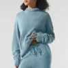 Wool Cashmere New Class Huvtröja – Celestial Blue Granite Heather