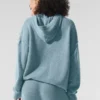Wool Cashmere New Class Huvtröja – Celestial Blue Granite Heather
