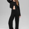 Wool Cashmere New Class kort kofta – Svart