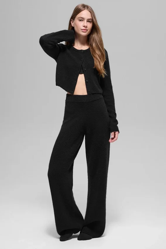 Wool Cashmere New Class kort kofta – Svart