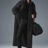 Wool Metro Long Coat – mörk melerad grå